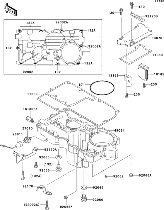 ZX1100 Поддон картера