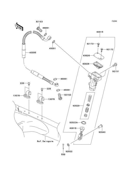 KX125 Задний торм цилиндр