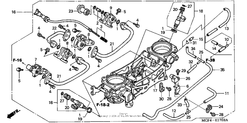 Throttle body (assy.) ('02-'05)