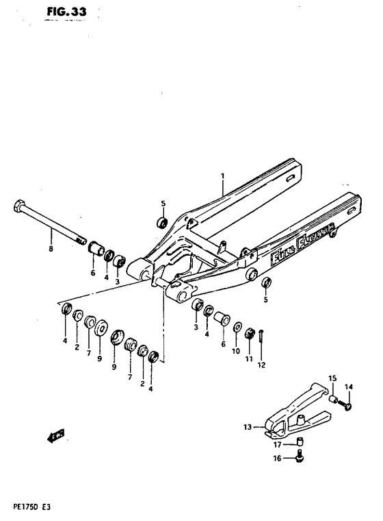 Rear swinging arm model d