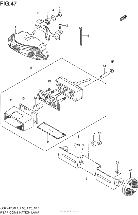 GSX-R750 Rear Combination Lamp (Gsx-R750L4 E03)