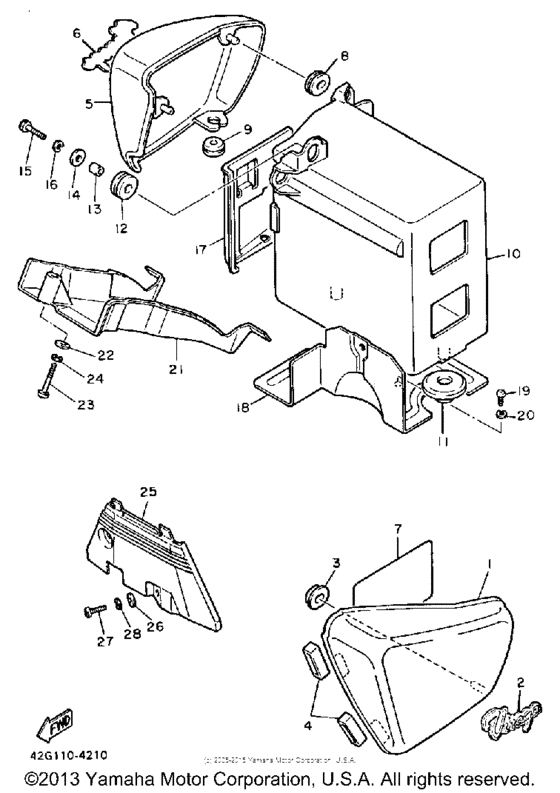 XV1000N Боковые обтекатели