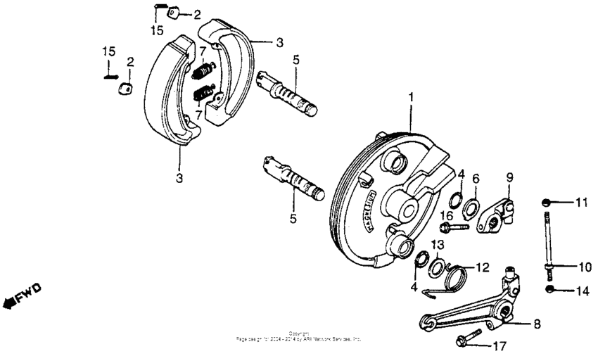 Front brake panel 82