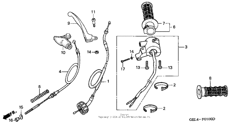 Handle lever + switch + cable