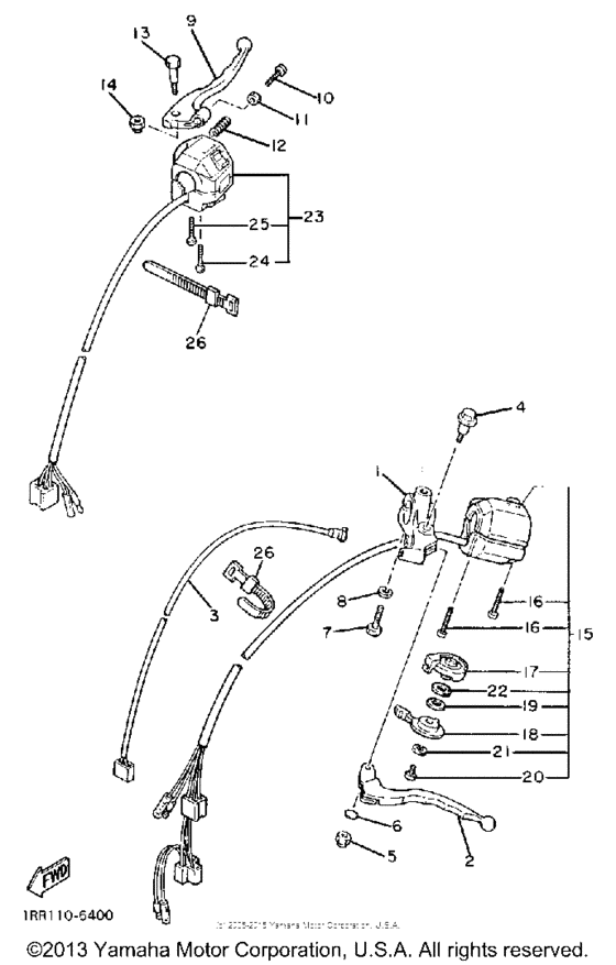 XV750UC Рулевые переключатели