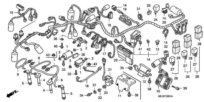 Wire harness/ignition coi l