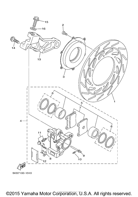 XVS1100AN Задний суппорт