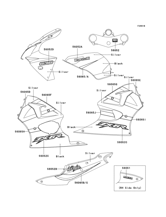 ZX636 Decals(silver / black)