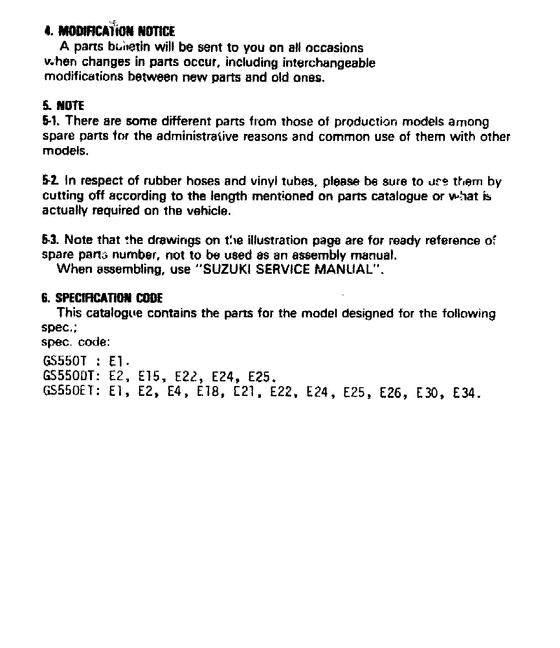 GS550 Catalog preface