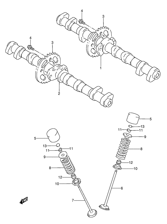 GSX-R1100 Распределительный вал-клапаны