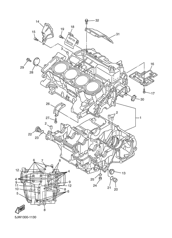 FJR1300 Картер двигателя