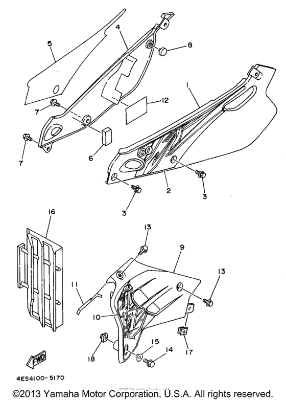 YZ80G1 Боковые обтекатели