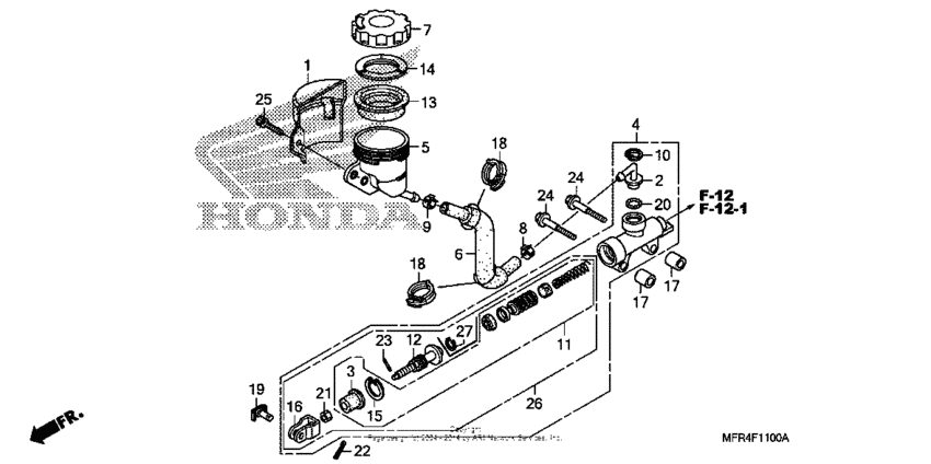 VT1300CX (ABS) Задний тормозной цилиндр