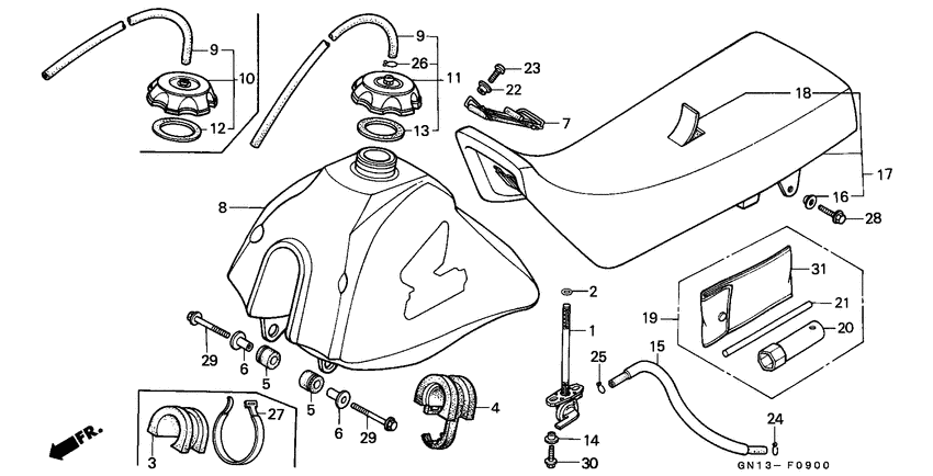 Fuel tank/seat