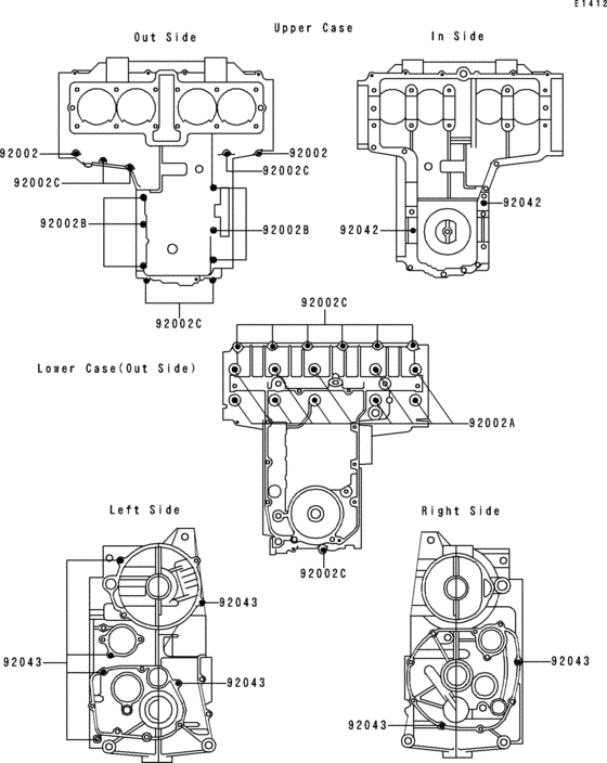 ZR550 Болты крепления картера