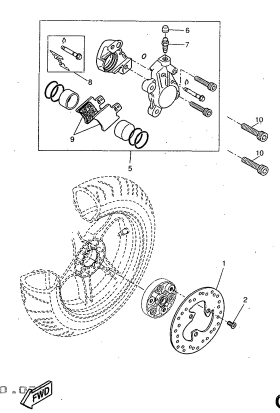 YQ50 Задний тормоз