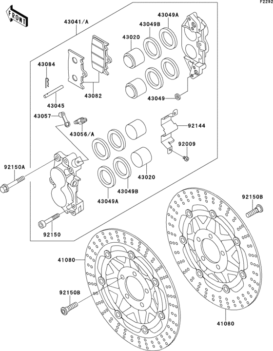 ZX500 Передний тормоз