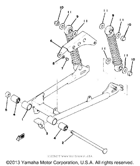 Rear arm - rear cushion - chain case