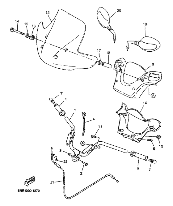 Steering handle. cable