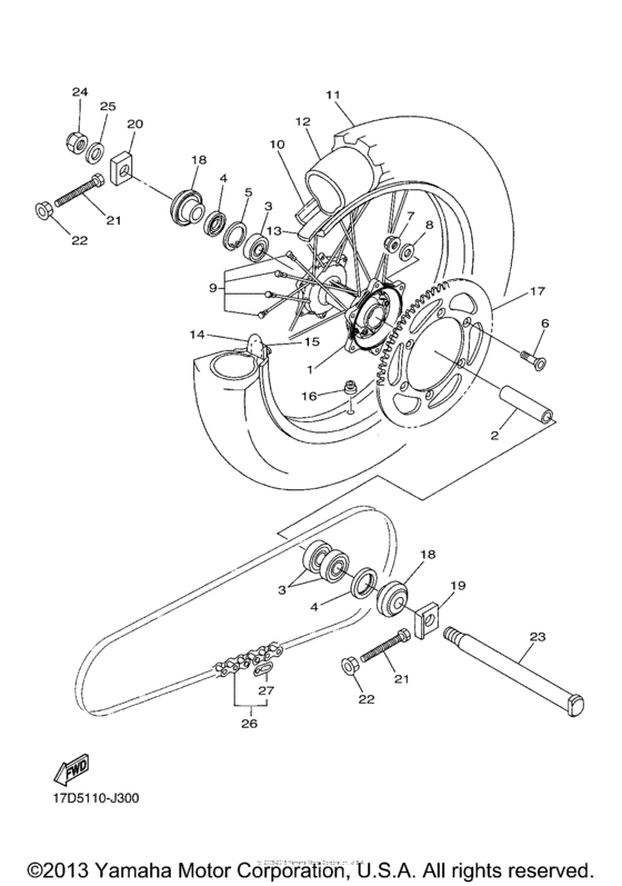 YZ250FZL Переднее колесо