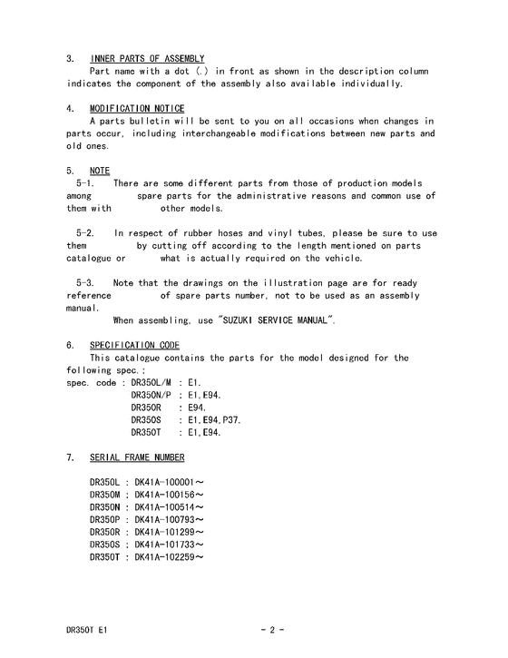 DR350 Catalog preface