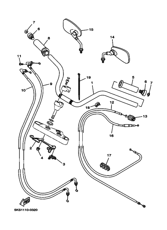 XVS1100A XVS1100AM Рулевой рычаг и кабель