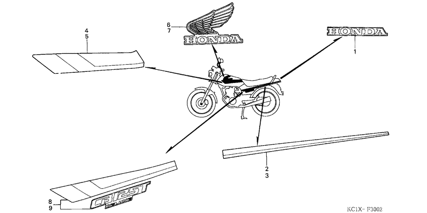 CB125T Stripe / emblem