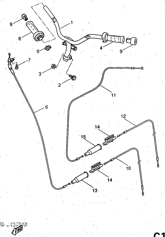 YQ50 Steering handle. cable