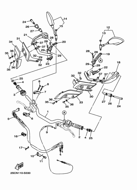Steering handle & cable