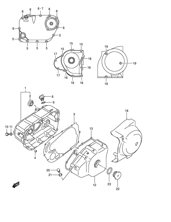 Crankcase cover ass`y  (v