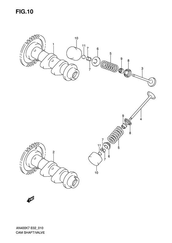 AN400 Распред вал / клапана