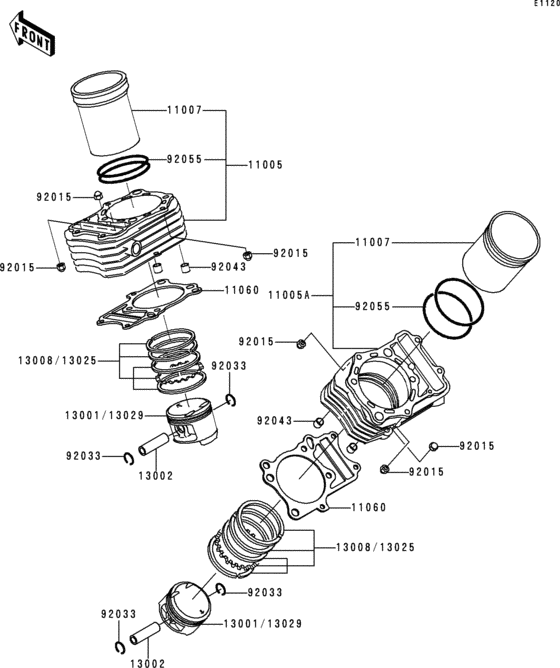 VN800 Цилиндр и поршни