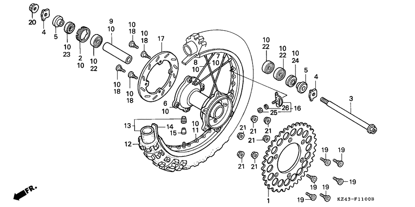 Rear wheel complete assy