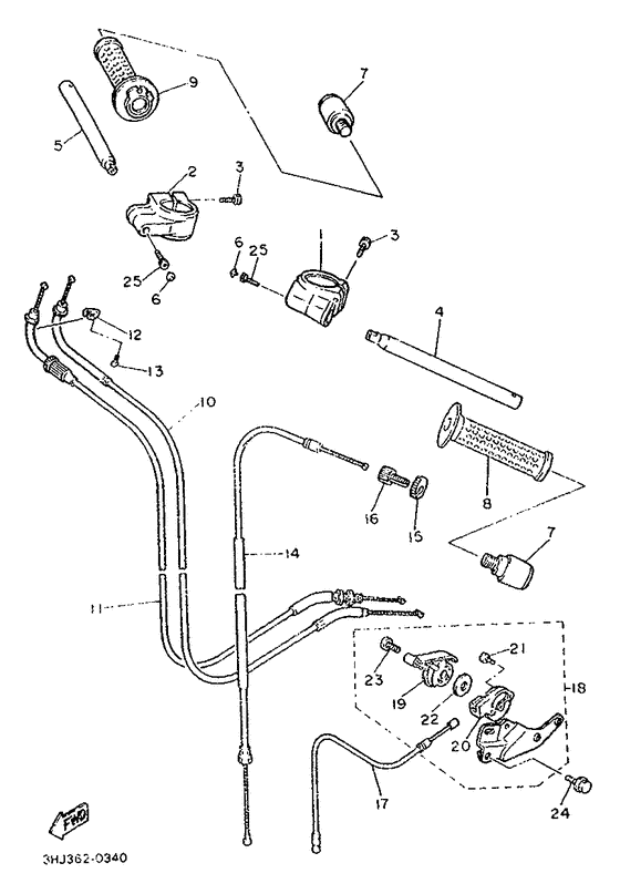 Steering handle. cable