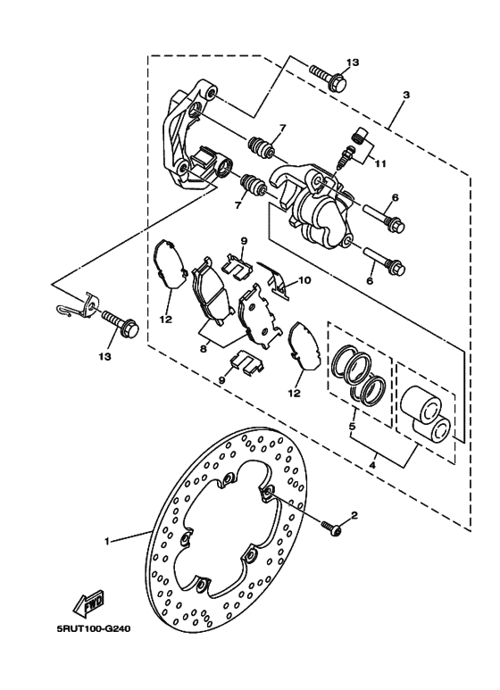 YP400 YP400A Передний суппорт