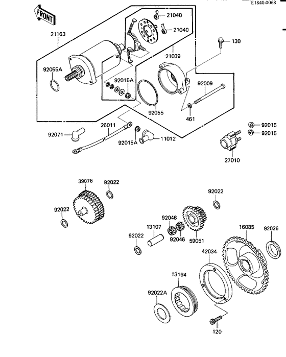 Starter motor/starter clutch