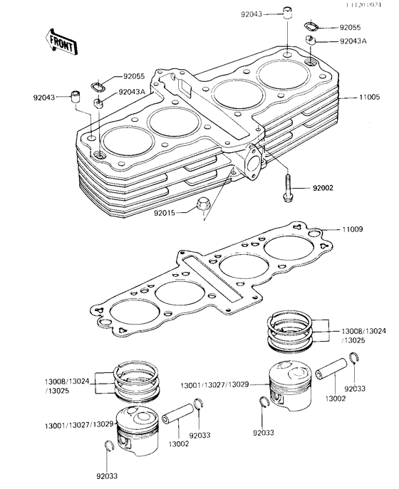 Cylinder/pistons