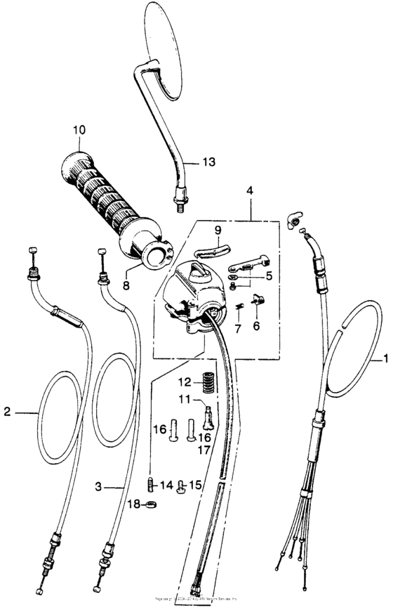 Right handle switch + cable
