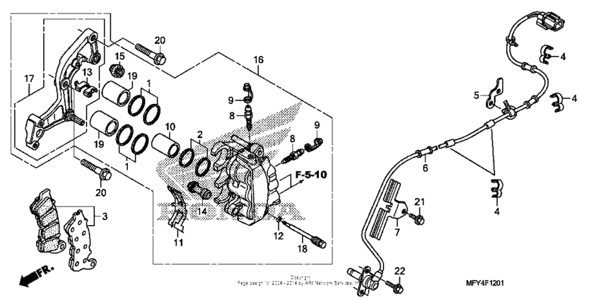 Front brake caliper (abs)