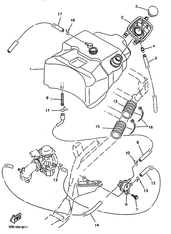 YP125R Топливный бак