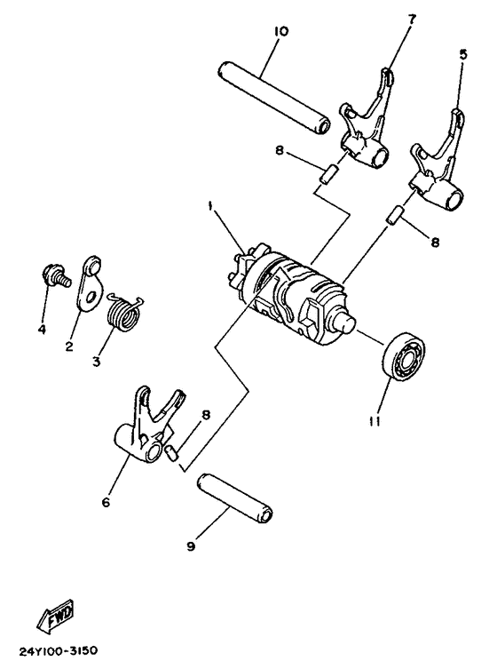 Shift cam. fork