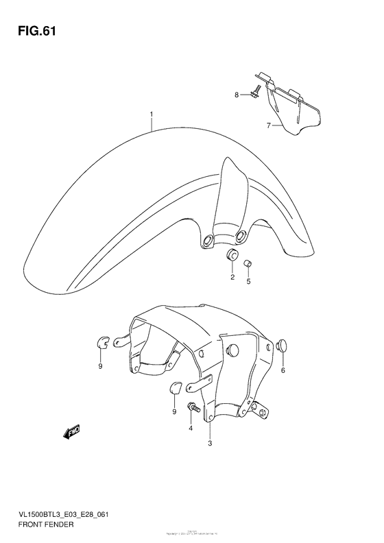 VL1500BT Переднее крыло