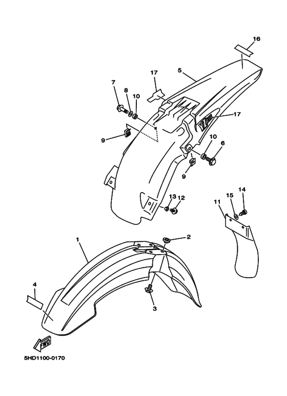 YZ125 YZ125M Крыло
