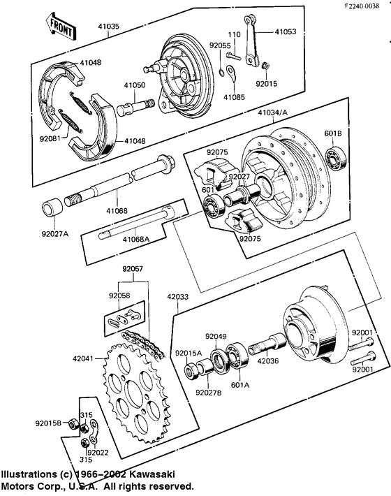 Rear hub/brake/chain