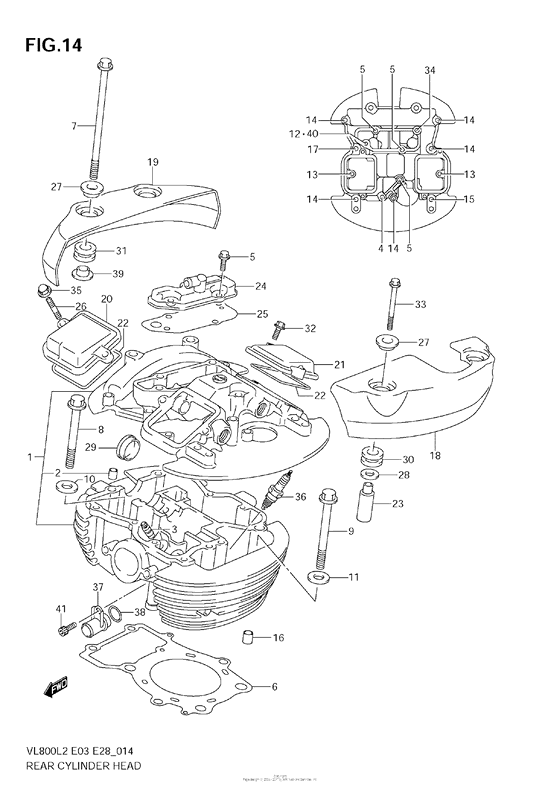Rear Cylinder Head (Vl800C  E03)
