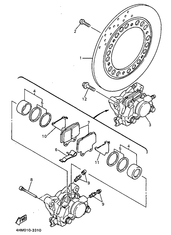 FZS600 Задний суппорт