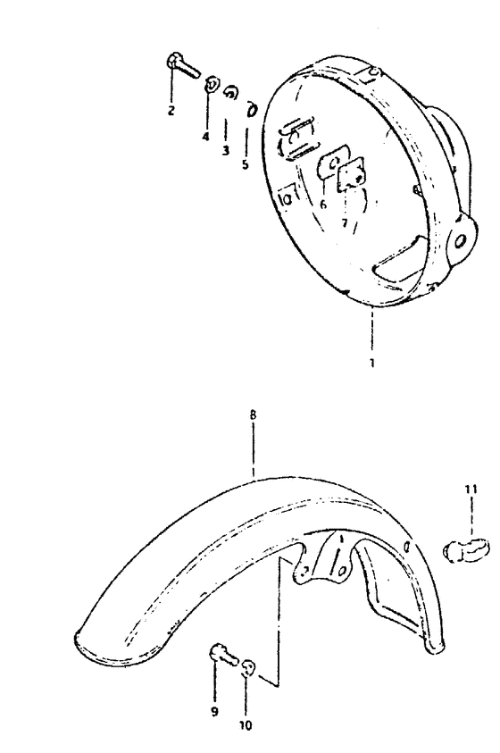 Headlamp housing - front fender