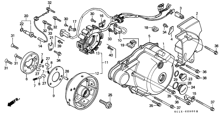 Left crankcase cover/ generator