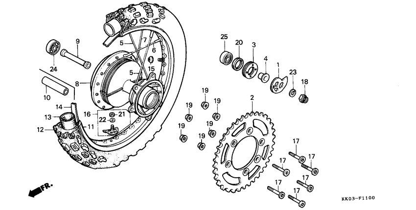 Rear wheel complete assy