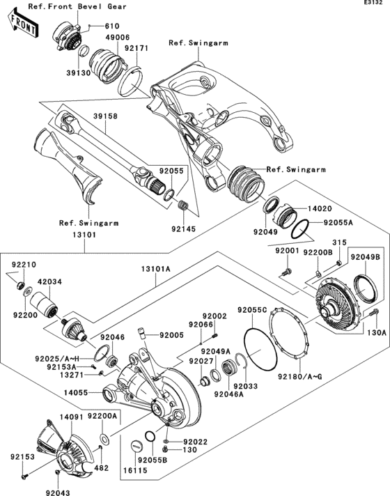 ZG1400 Drive shaft / final gear(1 / 2)